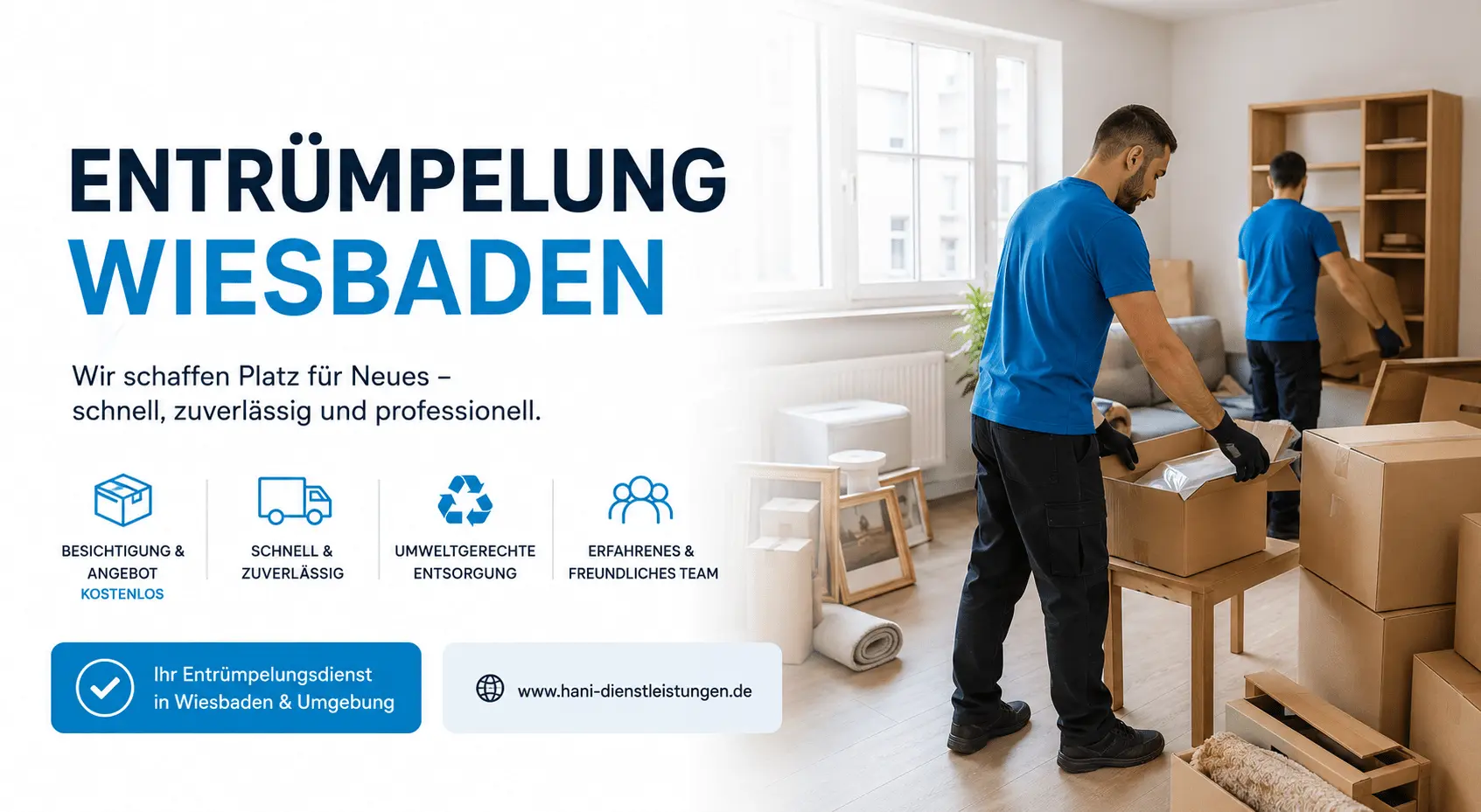 Entrümpelung in Wiesbaden - Team HANI bei der Arbeit